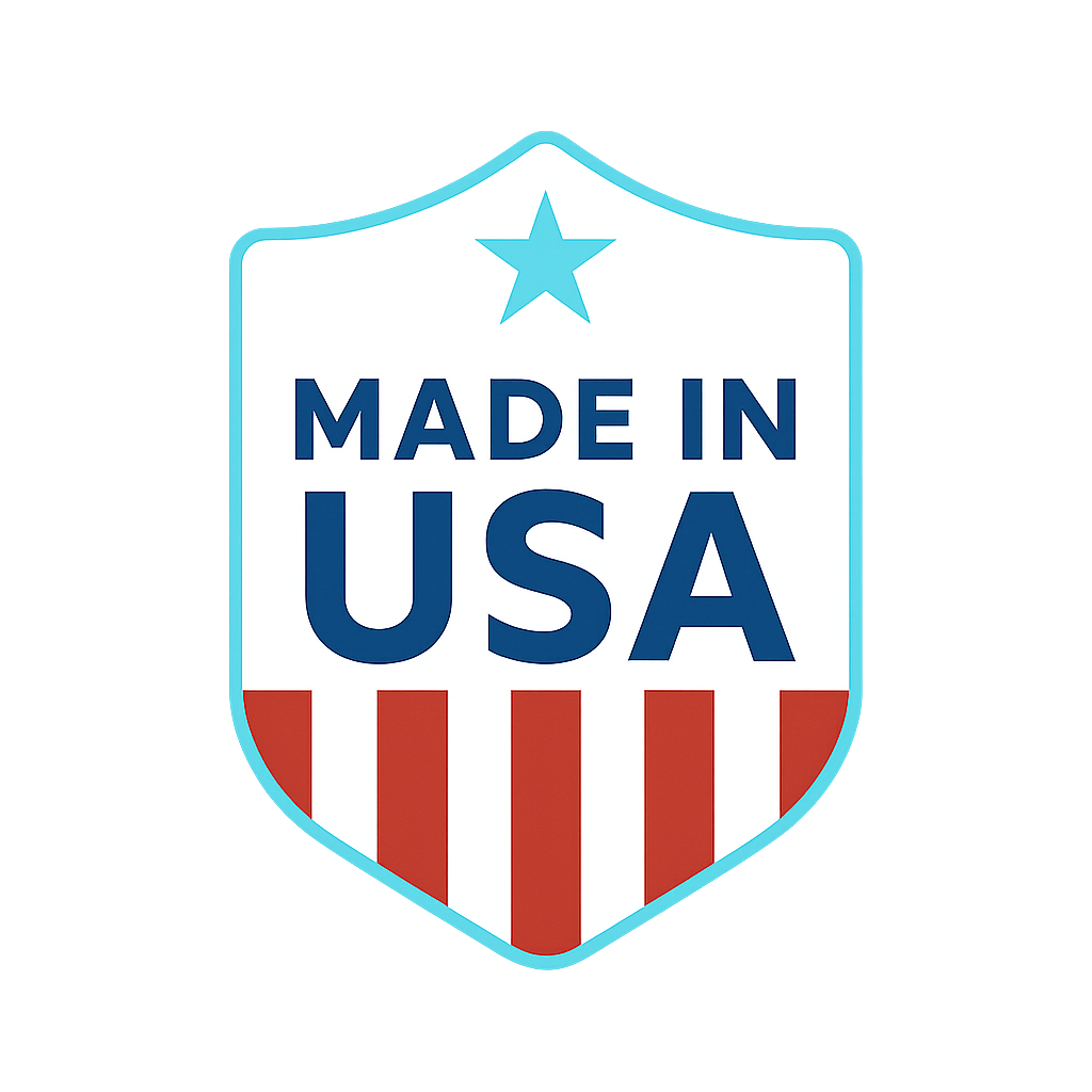 Made in USA dental lab zirconia restorations badge